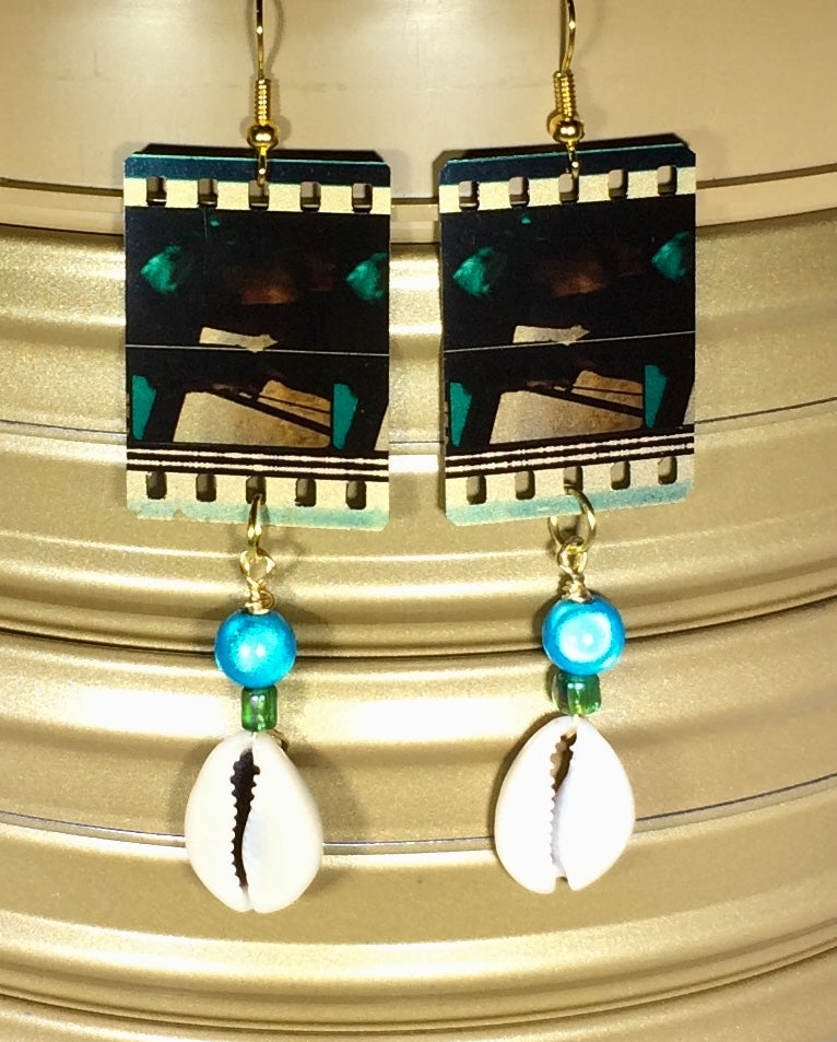 Air America Blue Miracle Bead & Cowrie Drop