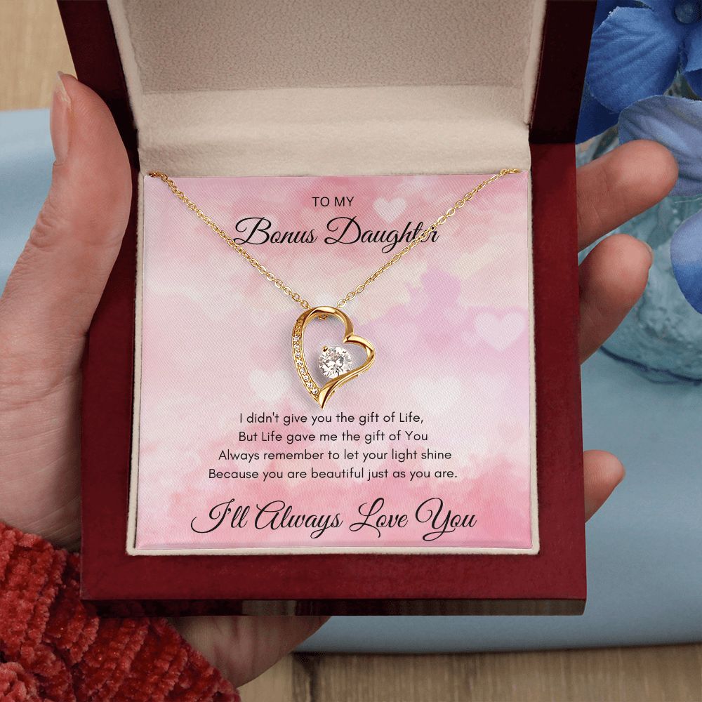 To My Bonus Daughter | Forever Love Necklace