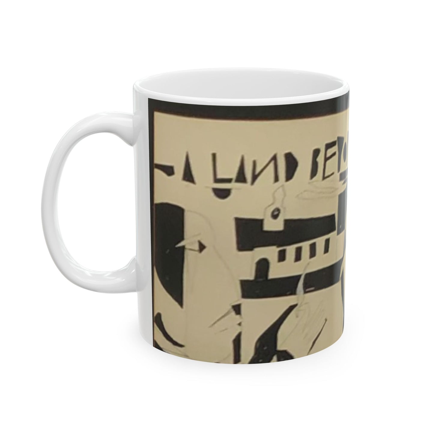A Land Beyond The River  Modern Coffee Cup, Unique Gift for Art Lovers, Motivational Decor, Ideal for Home or Office