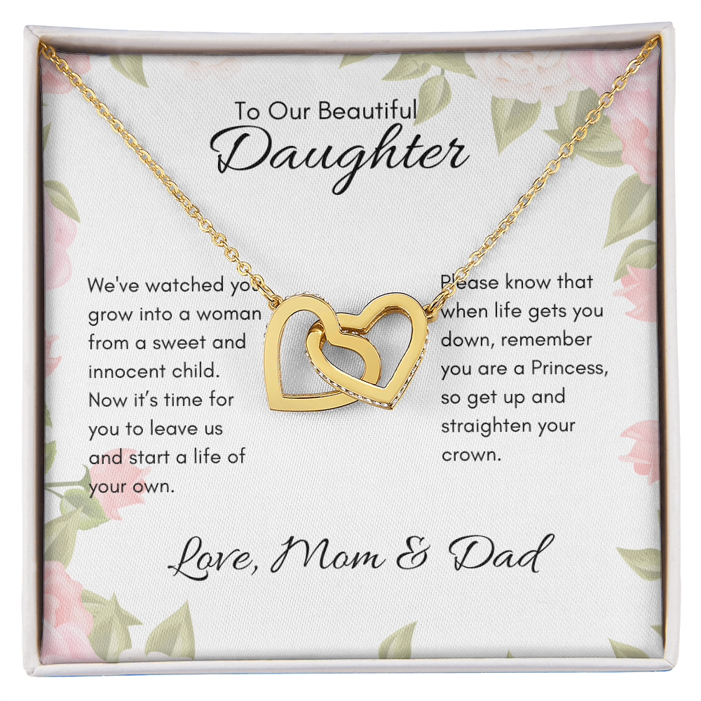 Our Beautiful Daughter| Interlocking Hearts | From Mom and Dad | Bride to Be | Debutante| Off On Her Own