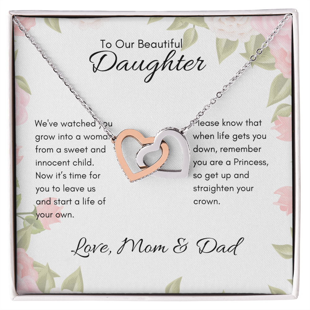 Our Beautiful Daughter| Interlocking Hearts | From Mom and Dad | Bride to Be | Debutante| Off On Her Own