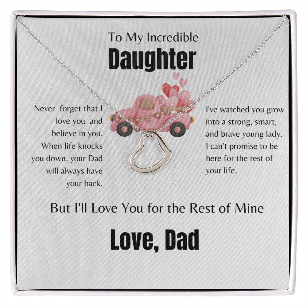To My Incredible Daughter | Delicate Heart Necklace