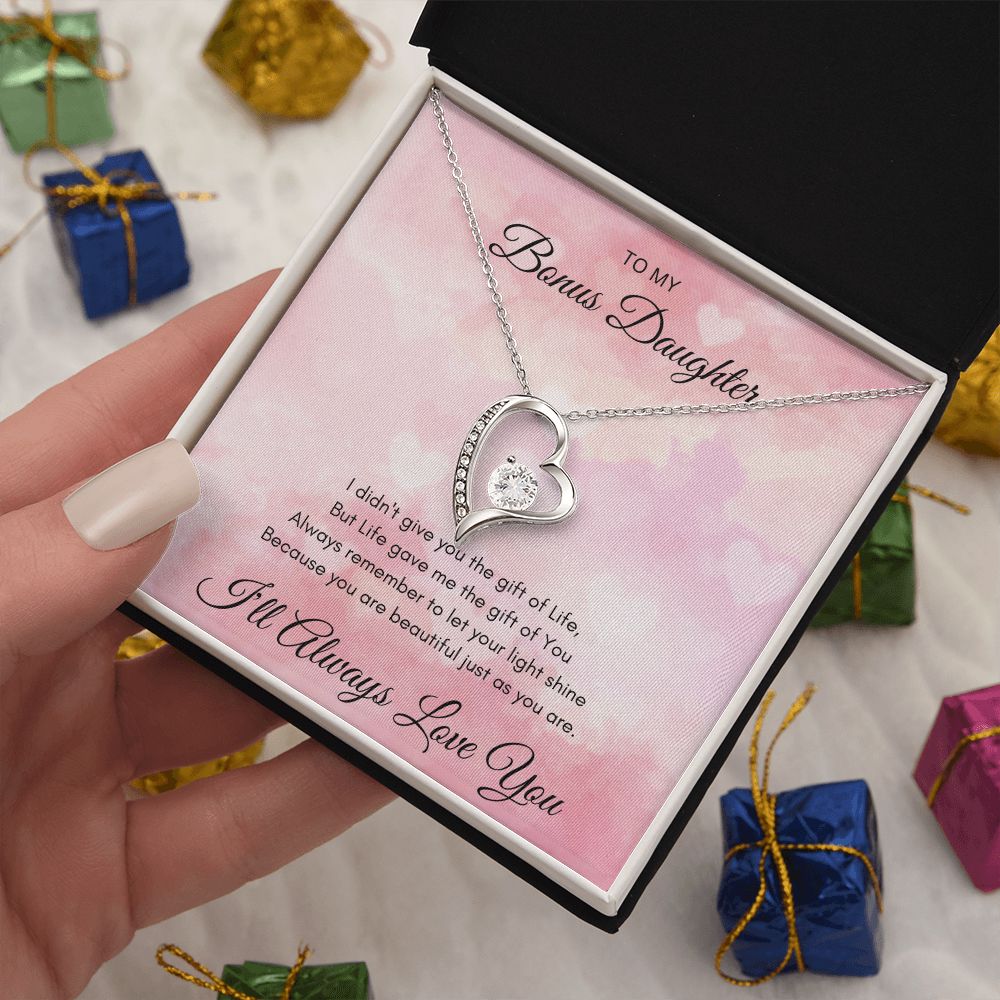 To My Bonus Daughter | Forever Love Necklace